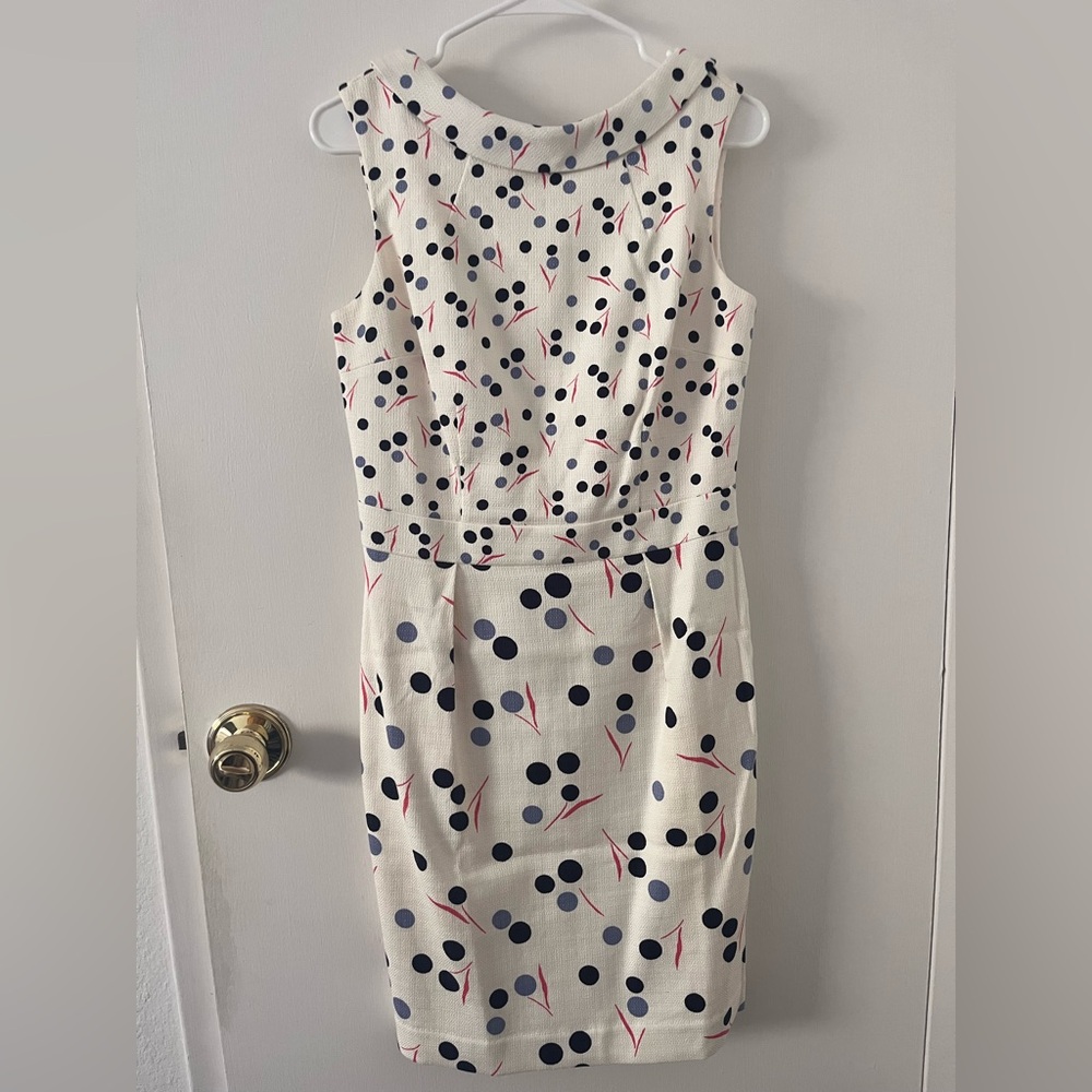 Boden Martha Blue Cherries Sheath Dress 8R Like New